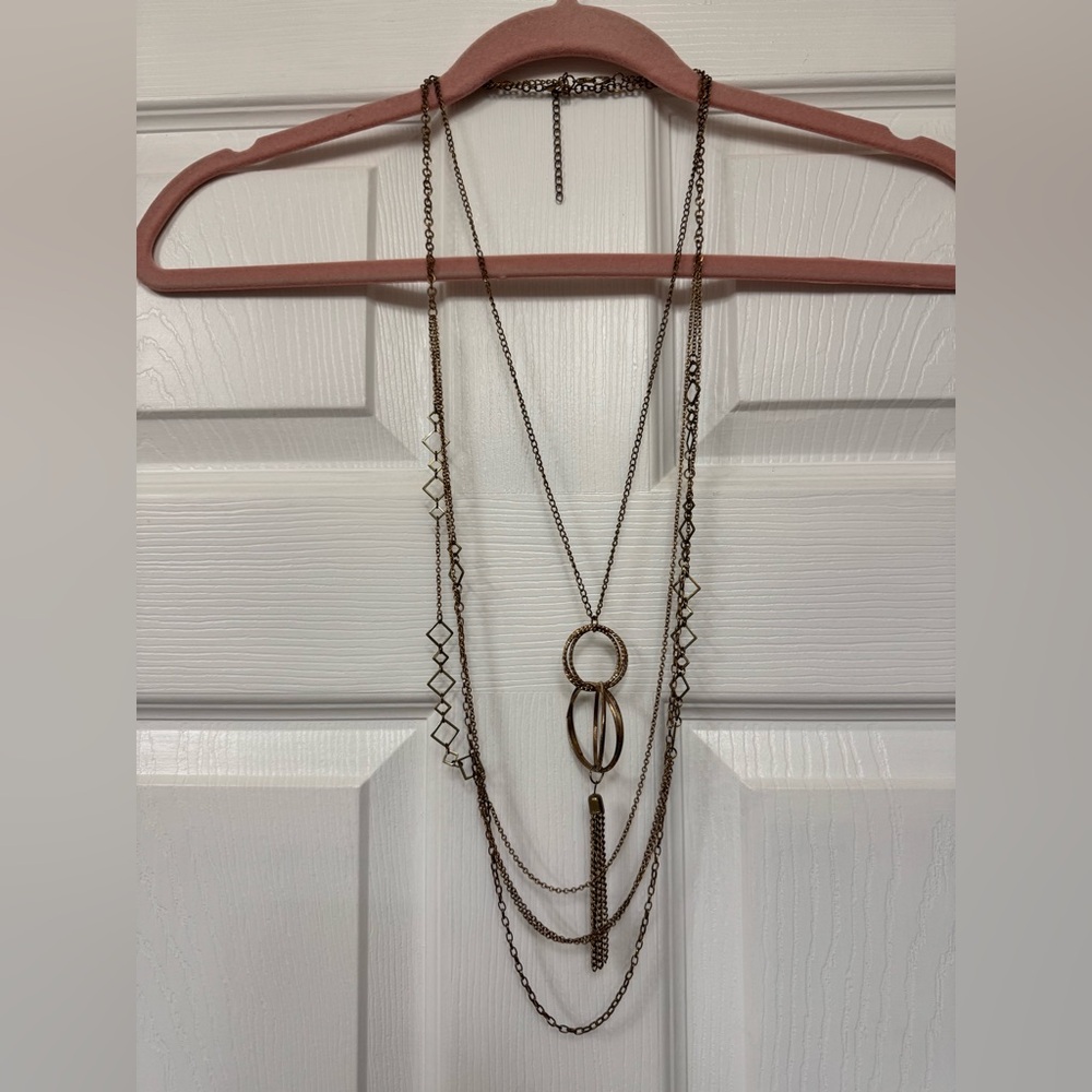 Set of two Elegant Gold Layered Necklaces
